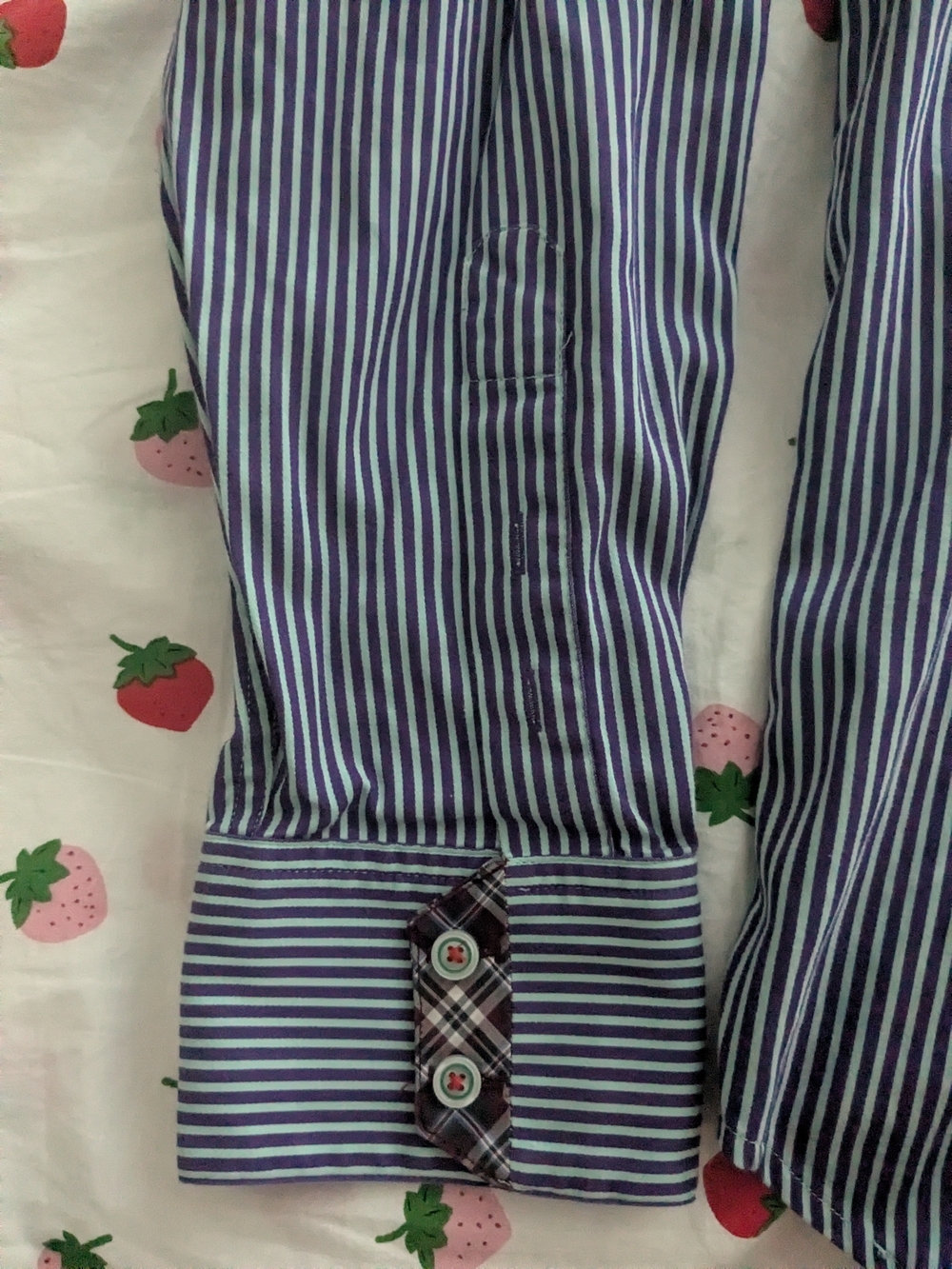 Robert Graham Purple Teal Striped Mens Shirt Size XL - Picture 5 of 7